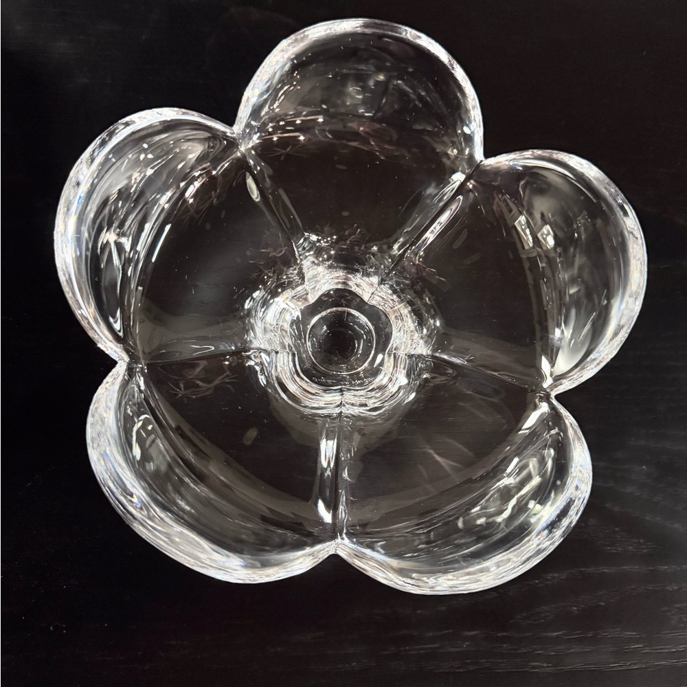 Vintage Orrefors Lars Hellsten Crystal 5 petal Flower Bowl - Picture 4 of 7